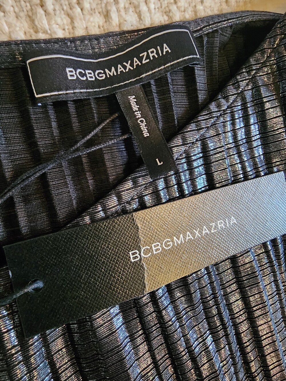 BCBGMaxAzria Shimmery Black Asymmetrical Dress - Picture 3 of 8